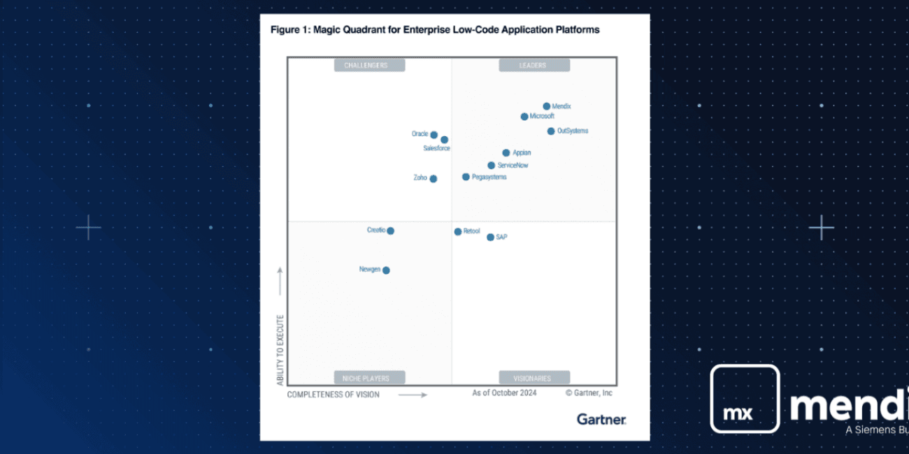 Mendix: Líder em plataforma low-code pela Gartner